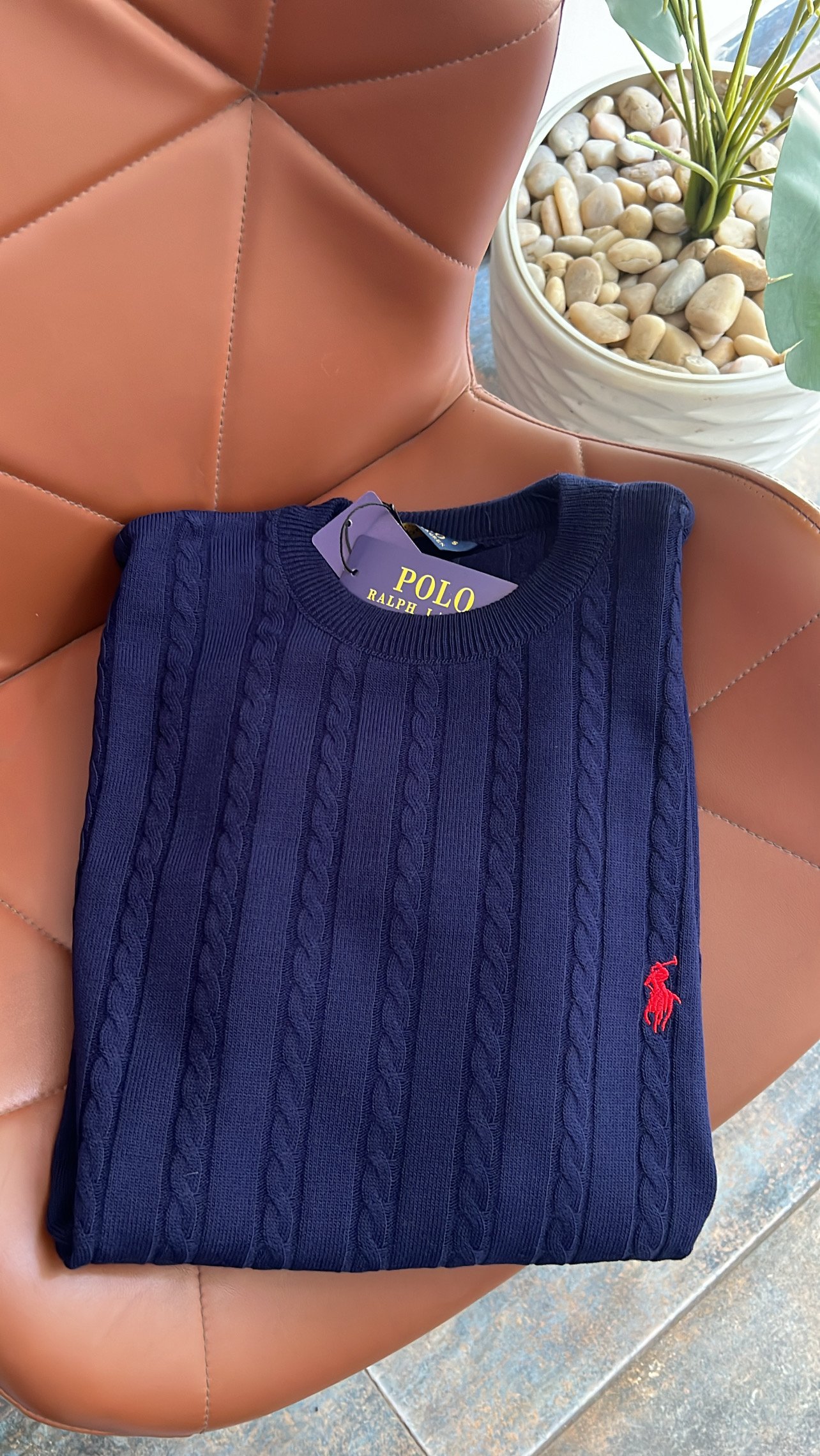 Ralph Lauren ICON logo Knitted Cotton Tshirt