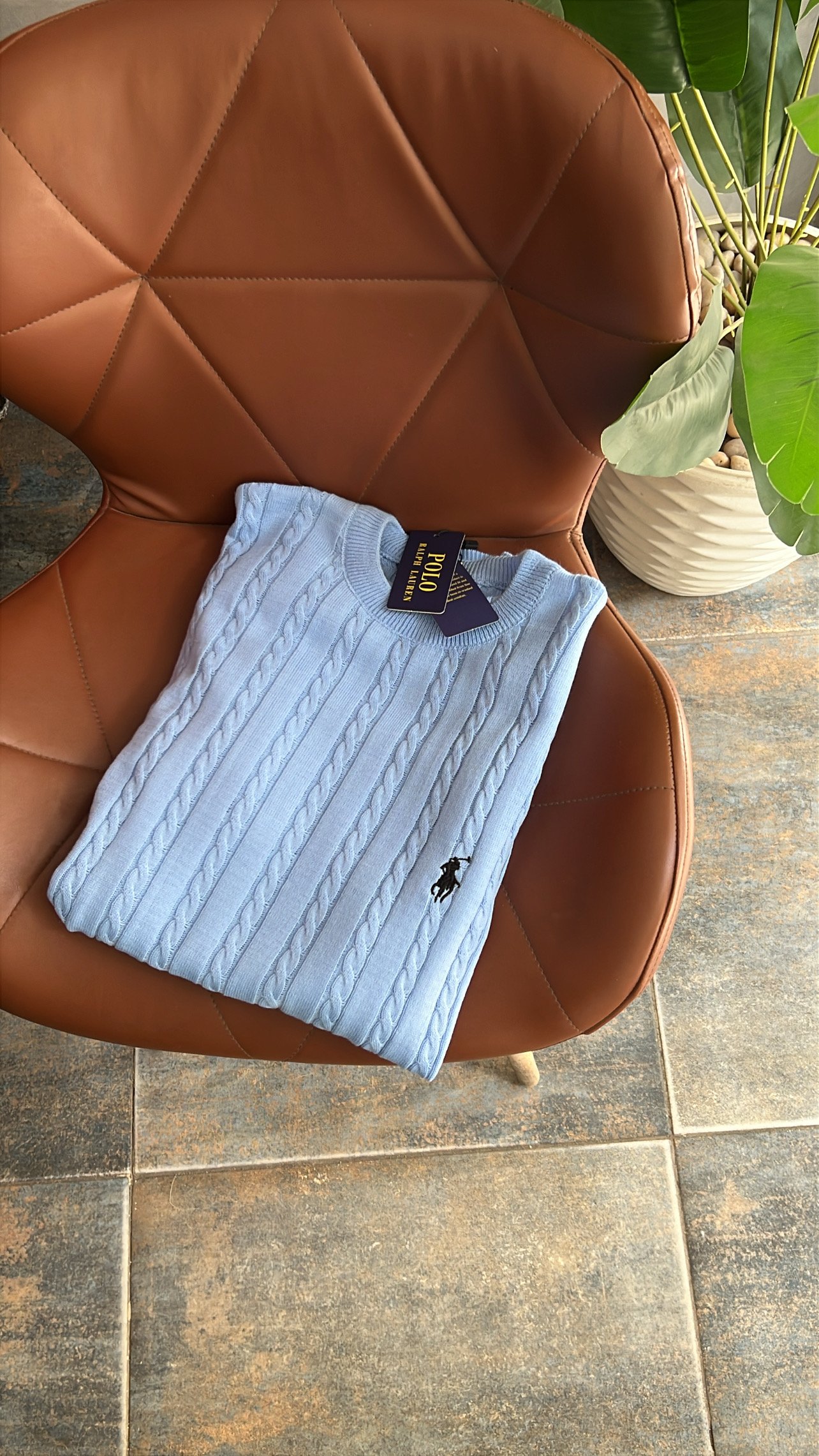Ralph Lauren ICON logo Knitted Cotton Tshirt