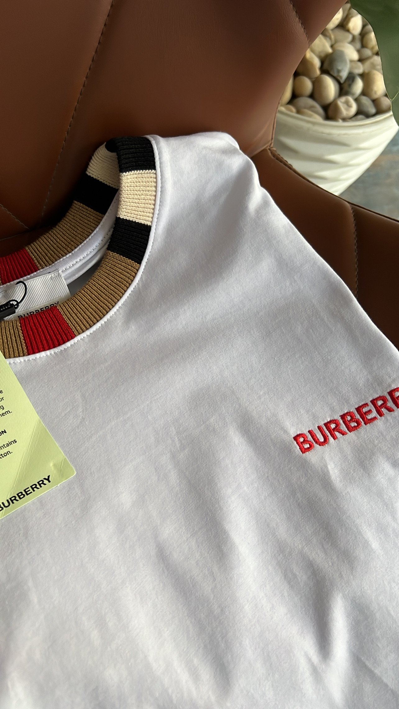 Burberry check trim cotton t-shirt - Image 2