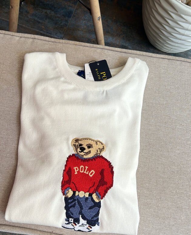 POLO BEAR SHORT-SLEEVE KNITTED  EMBROIDERED JUMPER